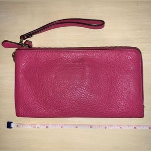 Coach Pebbled Leather Wrist Clutch